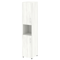 Шкаф высокий узкий левый (2 низких фасада ЛДСП) Yalta LT.SU-1.5 L/R снежная патина